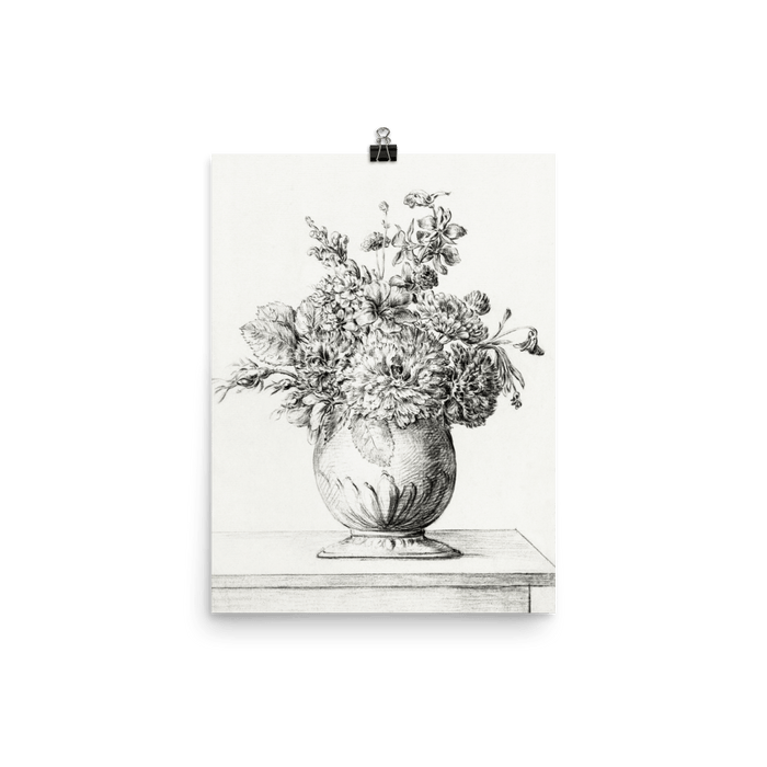 "Flowers in a Vase by Pencil" Art Print - Lone Fox