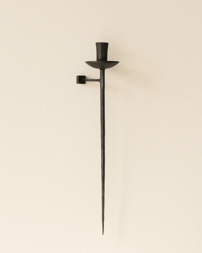 Forged Iron Wall Mounted Sconce Candle Holder - Lone Fox
