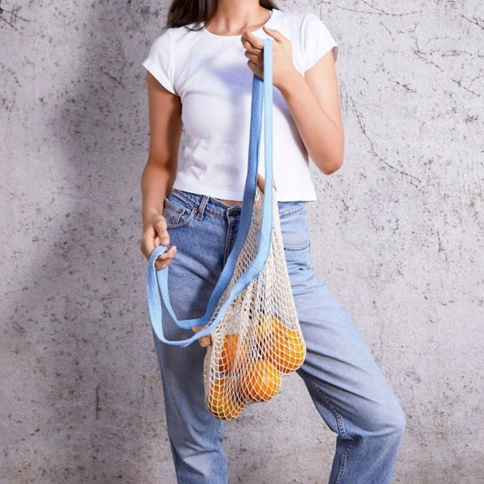French market bag: French blue/wheat - Lone Fox