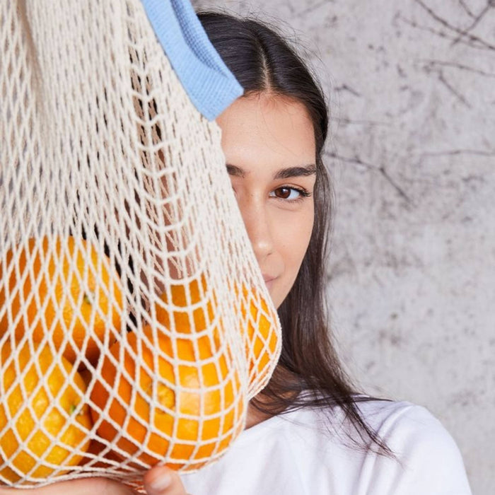French market bag: French blue/wheat - Lone Fox