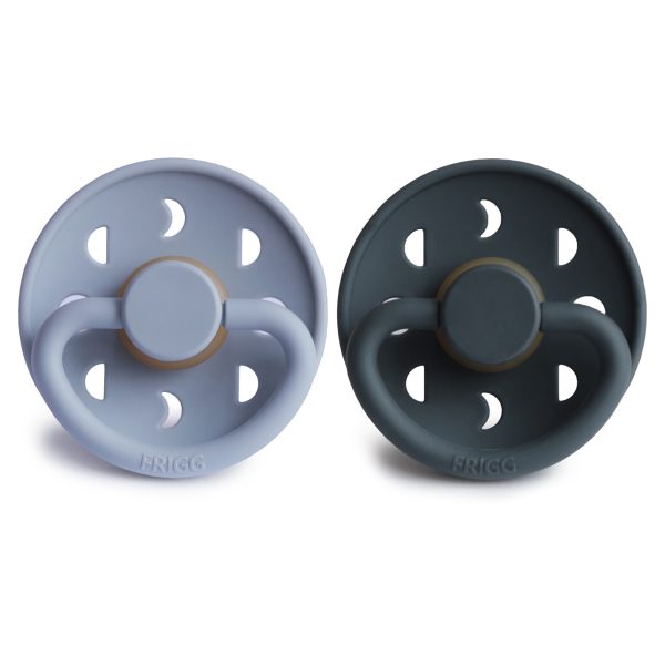 FRIGG MOON NATURAL RUBBER PACIFIER | POWDER BLUE/SLATE | 2 PACK