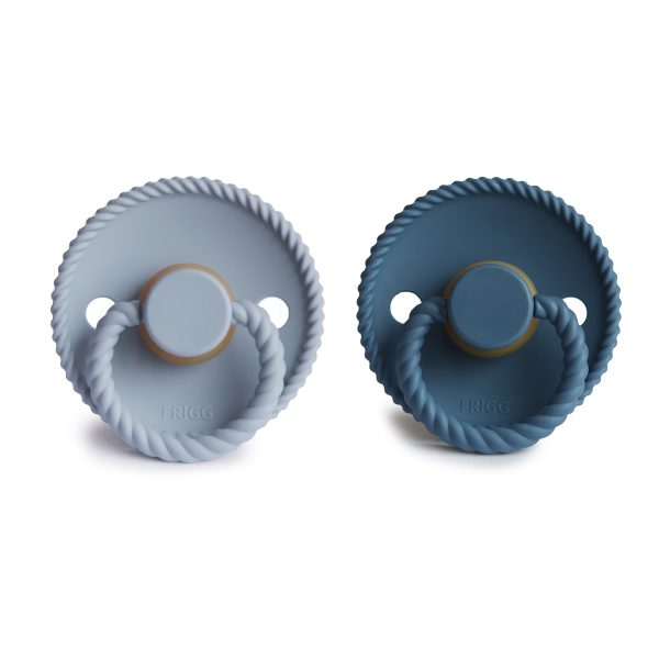 FRIGG ROPE NATURAL RUBBER PACIFIER | POWDER BLUE/OCEAN VIEW | 2 PACK