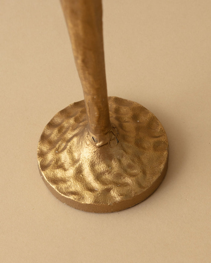 Gilded Cast Iron Flower Shaped Taper Holder - Lone Fox