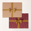 gingerbread stripe + cranberry confetti double-sided wrap