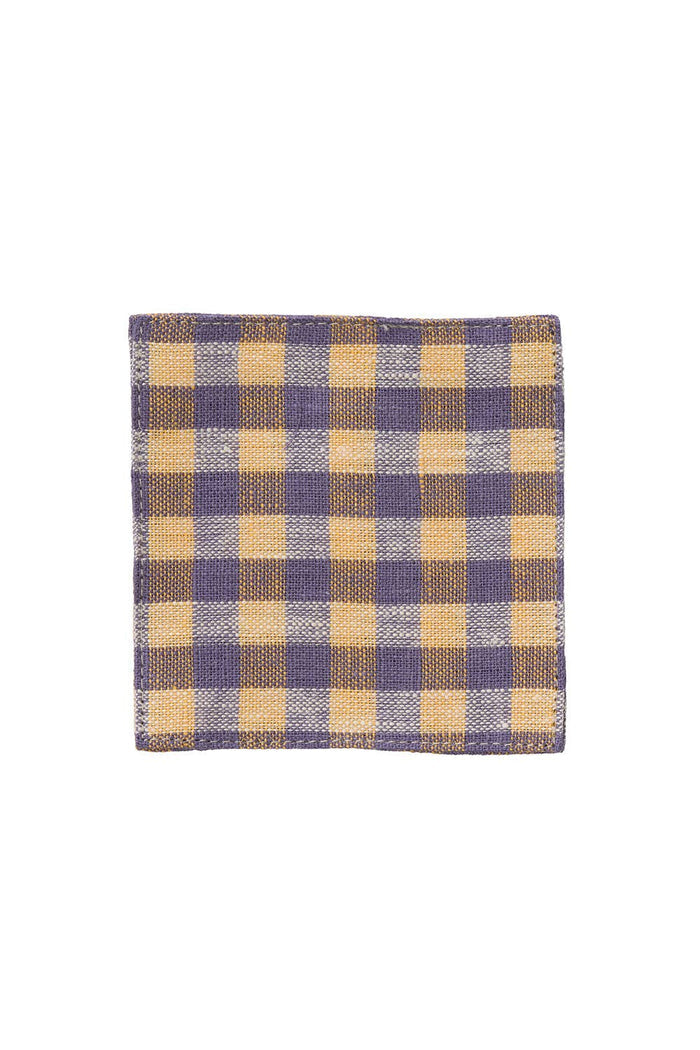 Gingham Linen Coasters (Set of 4) - Lone Fox