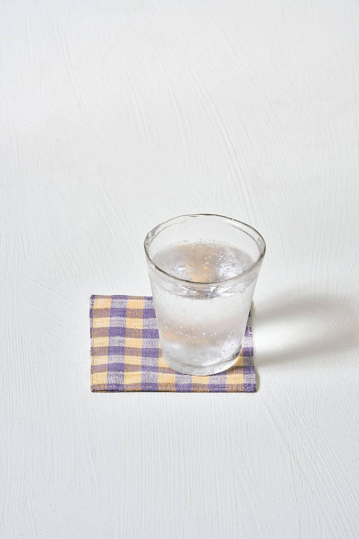 Gingham Linen Coasters (Set of 4) - Lone Fox