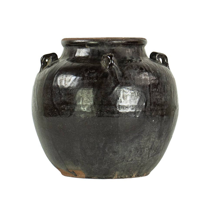 Glazed 4 Handle Pot, Large - Lone Fox