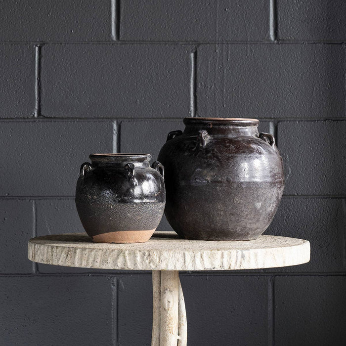 Glazed 4 Handle Pot, Large - Lone Fox