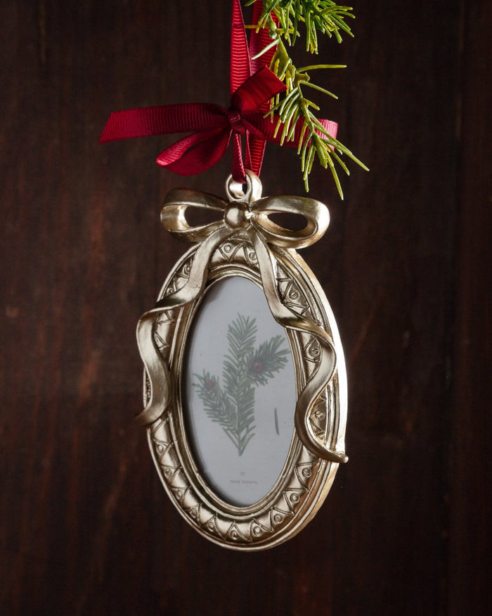 Golden Bow Photo Frame Ornament - Lone Fox