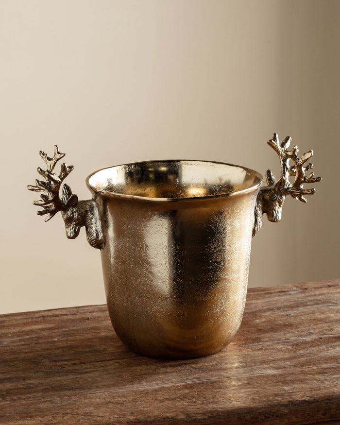 Golden Reindeer Ice Bucket - Lone Fox