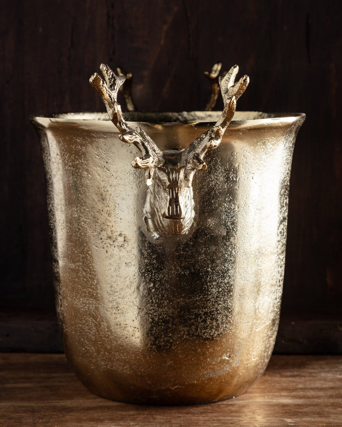 Golden Reindeer Ice Bucket - Lone Fox