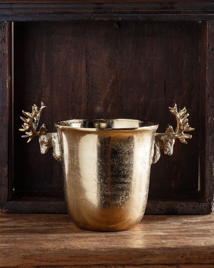Golden Reindeer Ice Bucket - Lone Fox