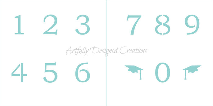 Graduation Numbers Stencil