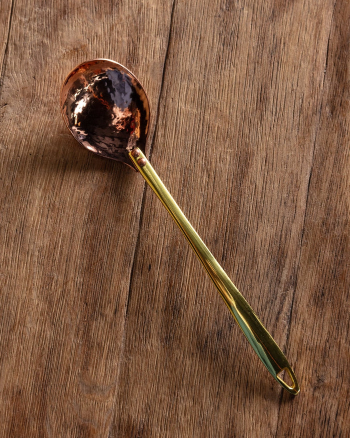 Hammered Copper & Brass Mixing Spoon - Lone Fox