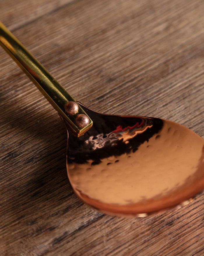Hammered Copper & Brass Mixing Spoon - Lone Fox