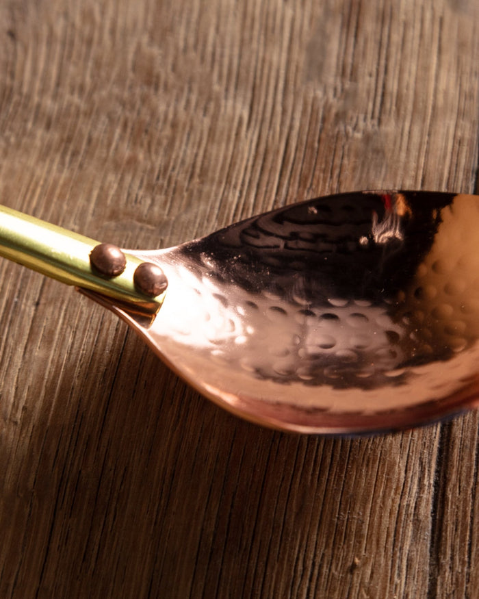 Hammered Copper & Brass Mixing Spoon - Lone Fox