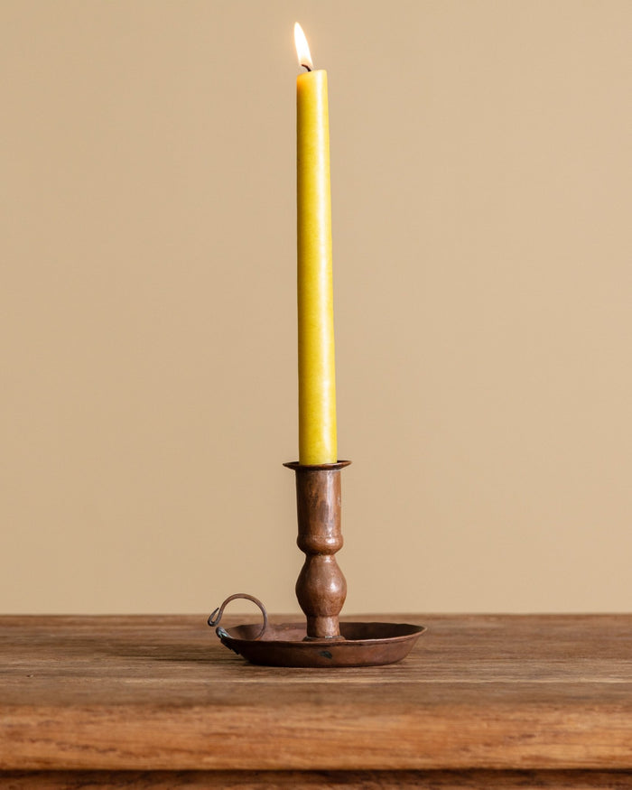Hammered Copper Candlestick Holder, American, 1920's - Lone Fox