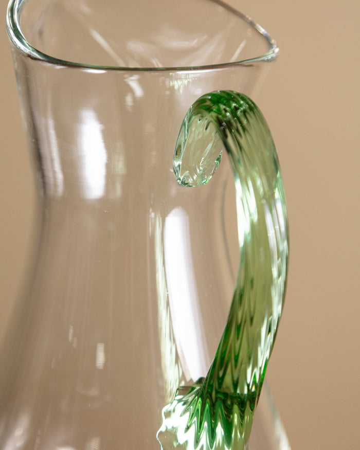 Hand Blown Green Glass Pitcher, Mexico, 1960's - Lone Fox