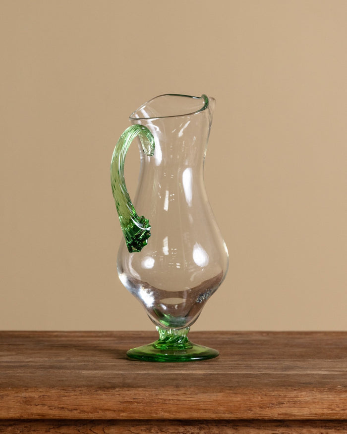 Hand Blown Green Glass Pitcher, Mexico, 1960's - Lone Fox