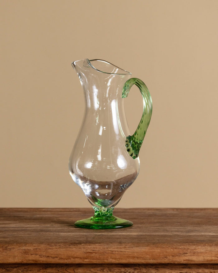 Hand Blown Green Glass Pitcher, Mexico, 1960's - Lone Fox