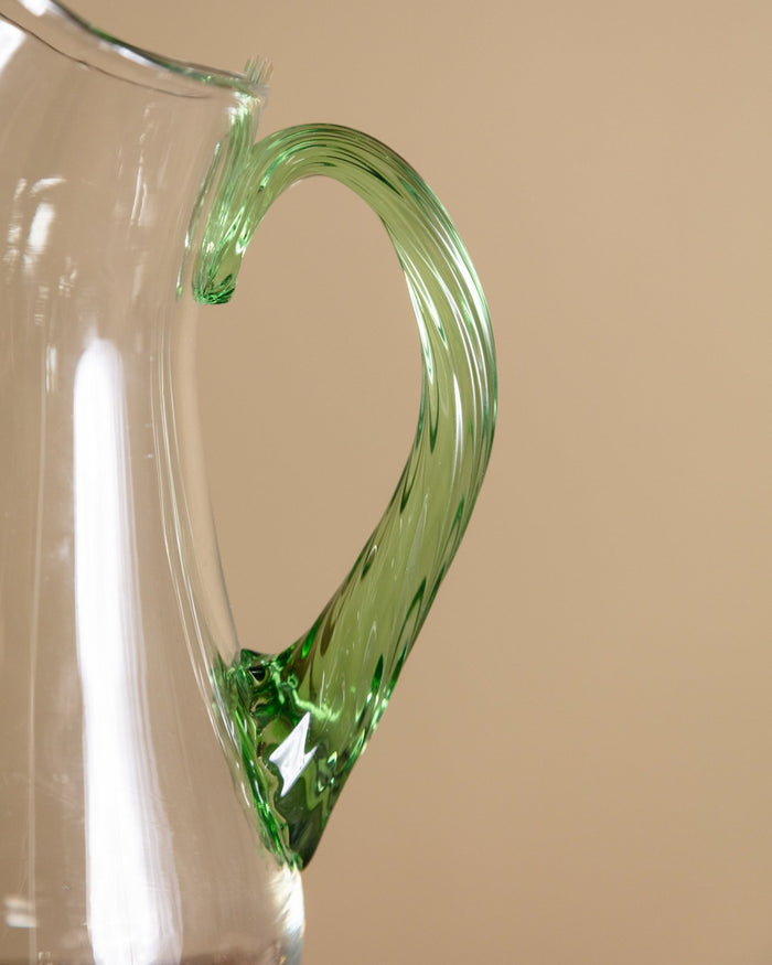 Hand Blown Green Glass Pitcher, Mexico, 1960's - Lone Fox
