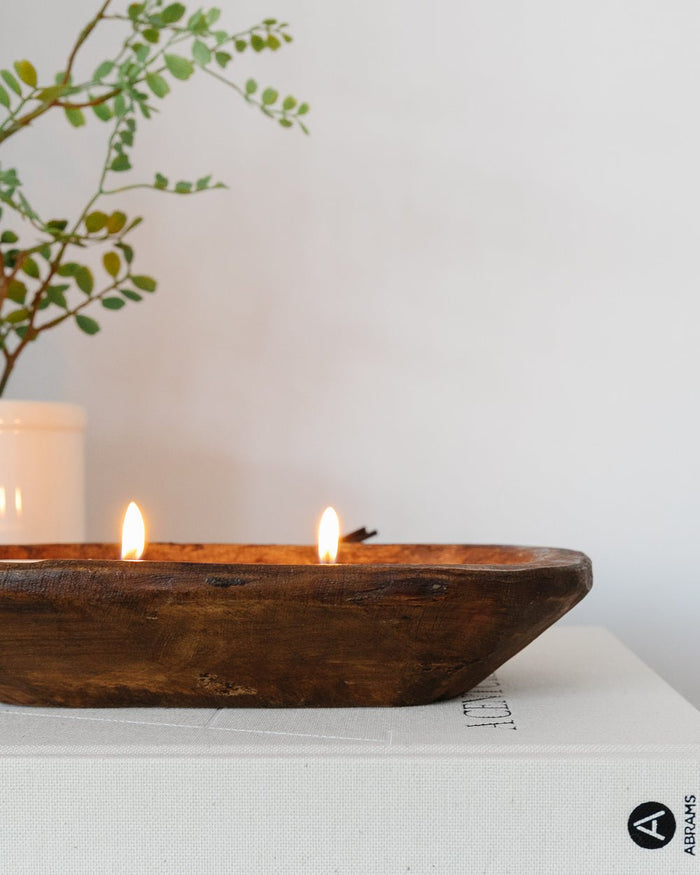 Hand Carved Wooden Candle - Lone Fox