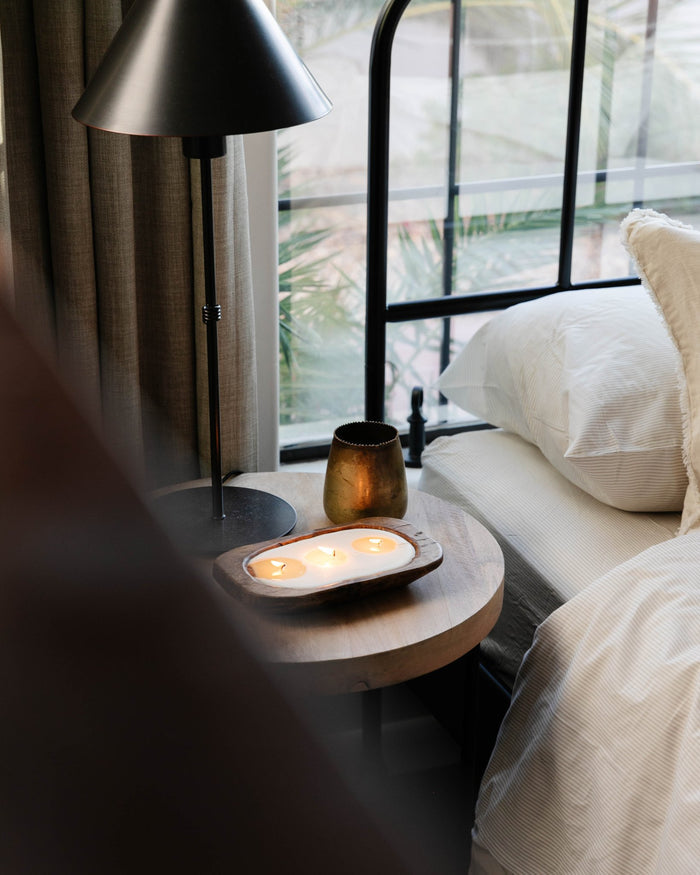 Hand Carved Wooden Candle - Lone Fox