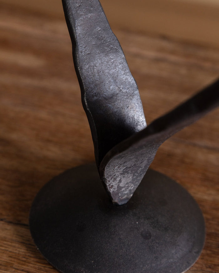 Hand Forged 2 Arm Iron Taper Candle Holder - Lone Fox