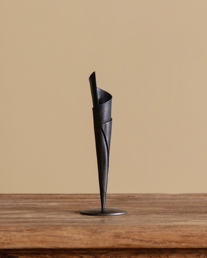 Hand Forged Iron Cone Candle Holder - Lone Fox