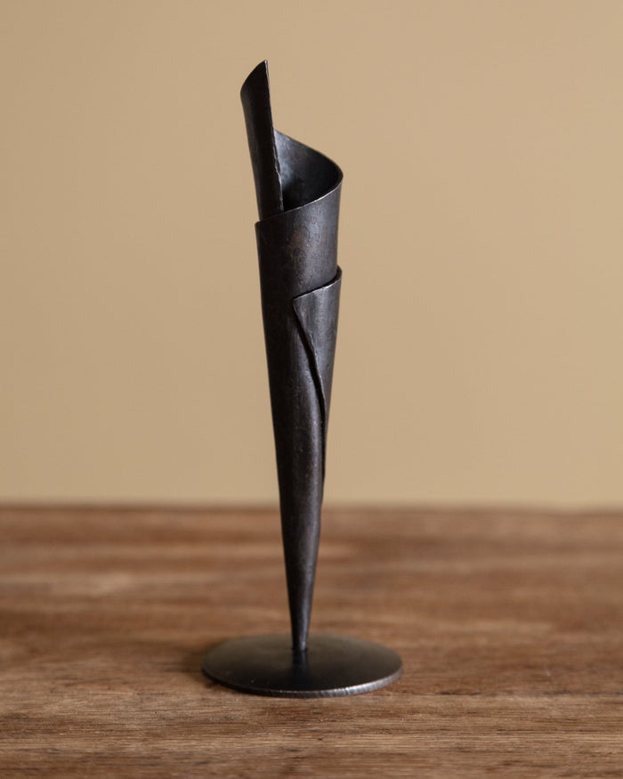 Hand Forged Iron Cone Candle Holder - Lone Fox