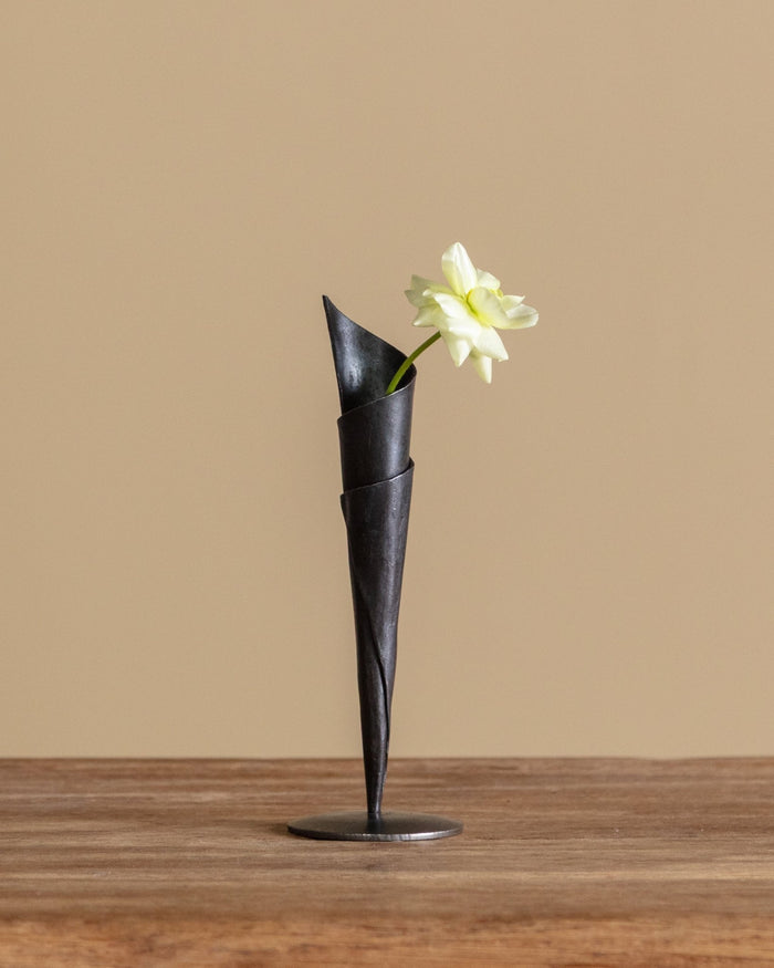Hand Forged Iron Cone Candle Holder - Lone Fox