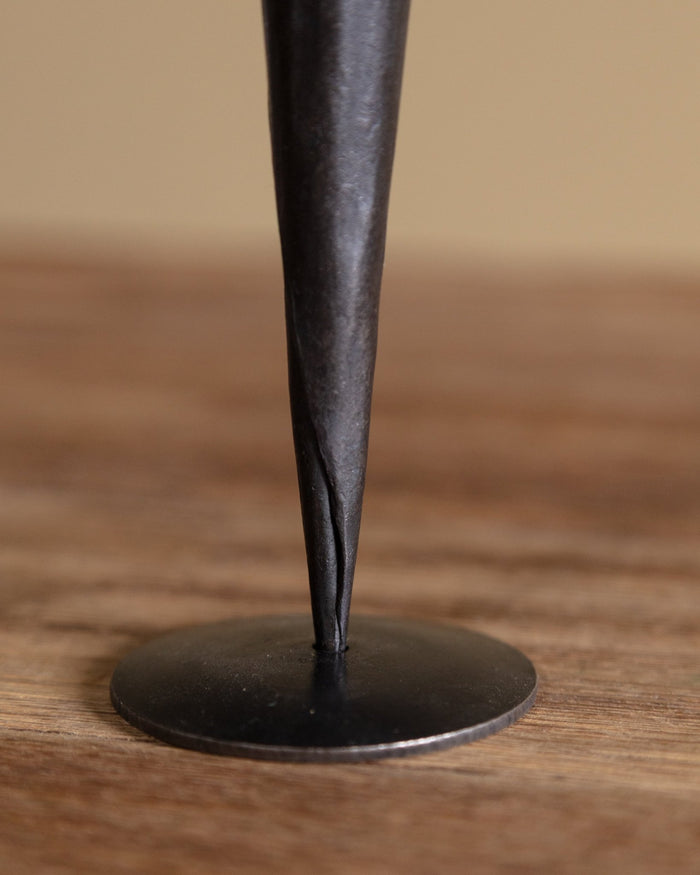 Hand Forged Iron Cone Candle Holder - Lone Fox