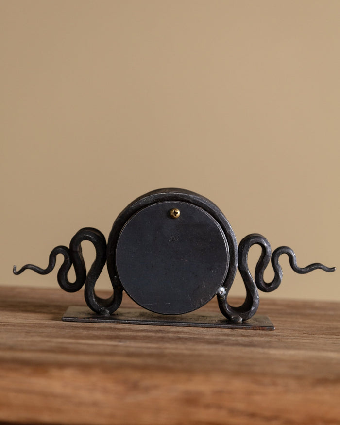 Hand Forged Iron & Copper Clock - Lone Fox