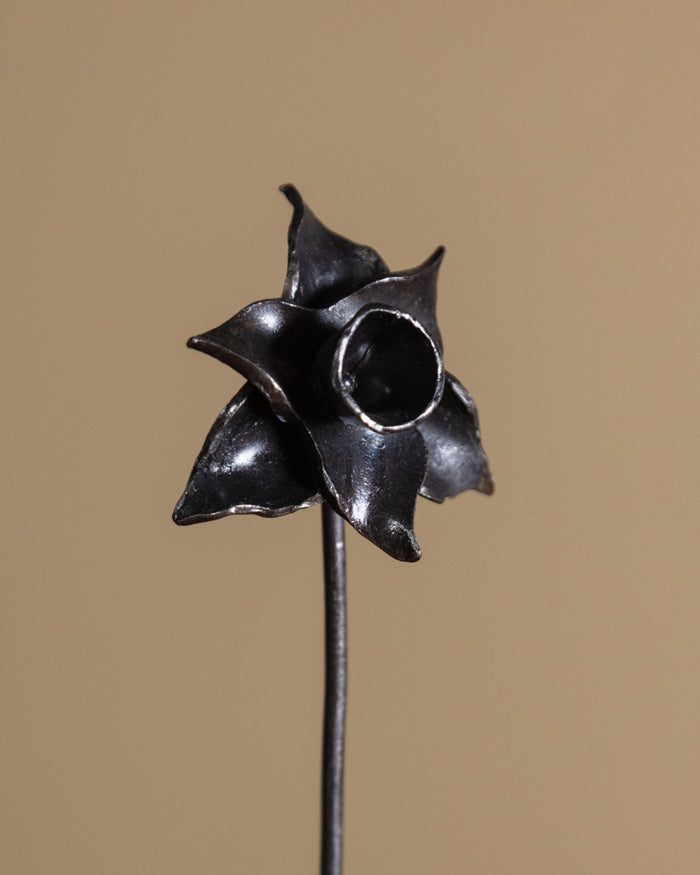Hand Forged Iron Daffodil in Vase - Lone Fox