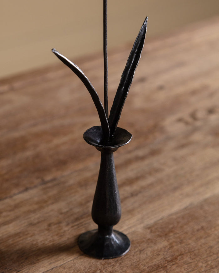 Hand Forged Iron Daffodil in Vase - Lone Fox