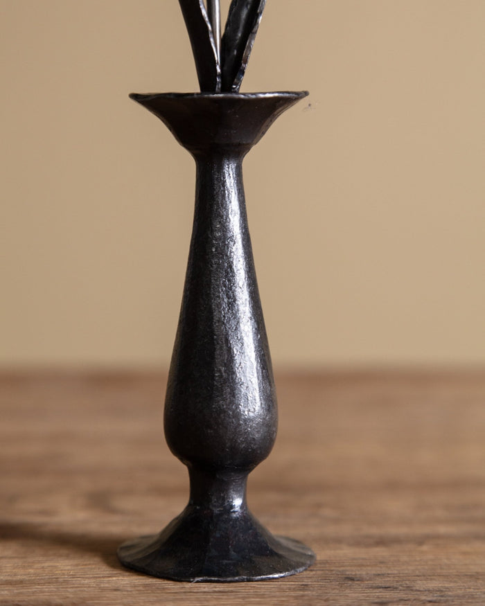 Hand Forged Iron Daffodil in Vase - Lone Fox