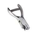 A Hand-Held Slot Punch (P/N 3943-1000) (Without Guides) with a spring mechanism and two prongs, designed for efficiently pulling out staples from documents, is also perfect for managing access cards and ID badges.