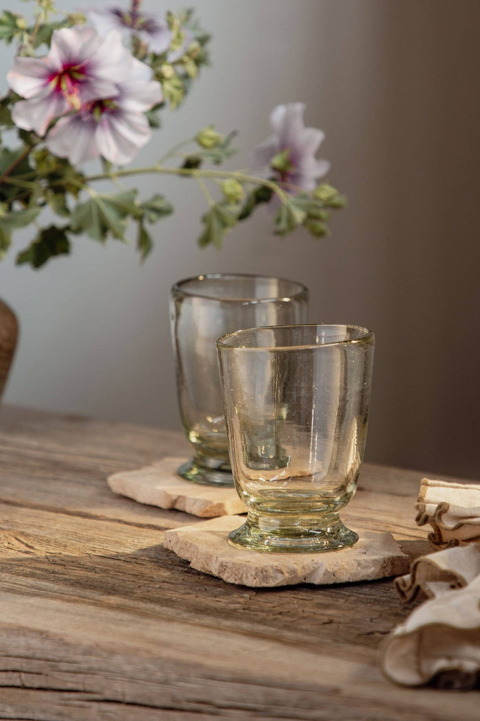 Handblown Footed Glass: Short - Lone Fox