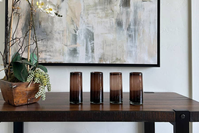 Handblown Mexican Highball Glasses - Tamarind - Lone Fox