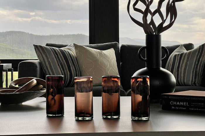 Handblown Mexican Highball Glasses - Tamarind - Lone Fox