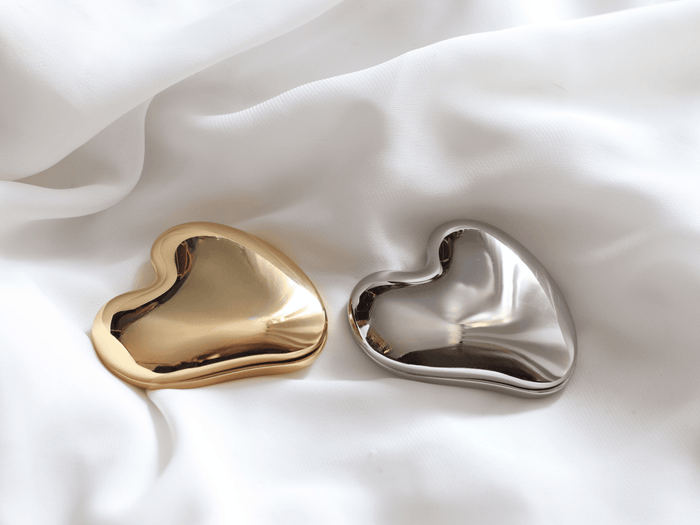 Heart Shape Compact Mirror: Gold - Lone Fox
