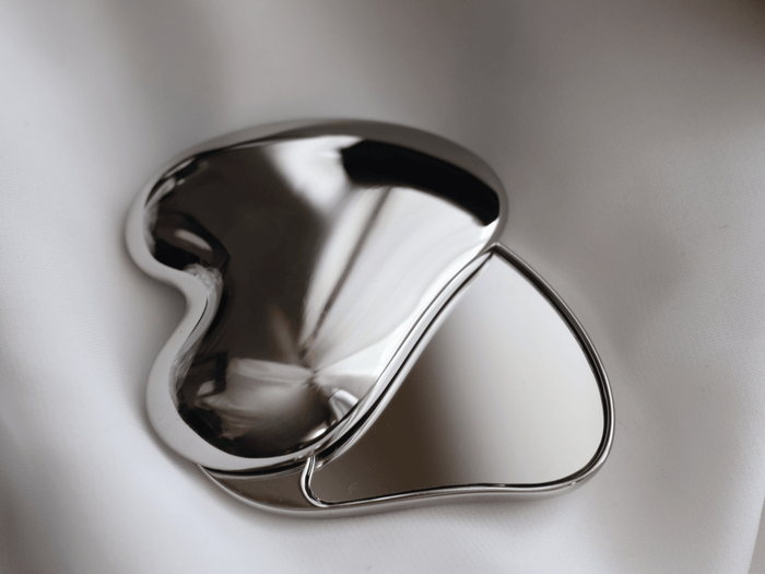 Heart Shape Compact Mirror: Gold - Lone Fox