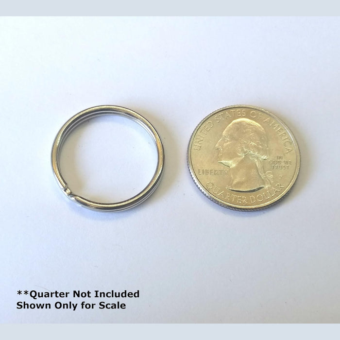 SPID-9230 split key ring shown beside a quarter