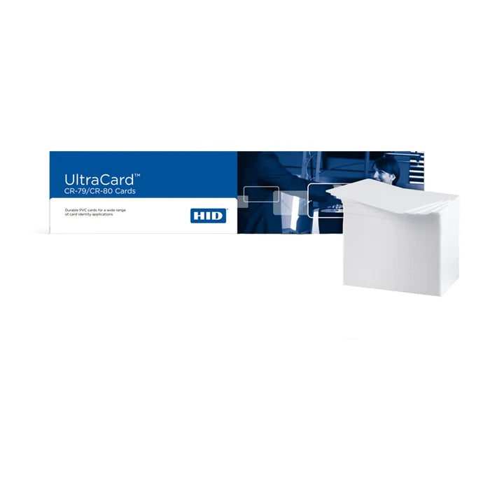 HID FARGO 81754 UltraCard PVC card box with blank CR80 cards