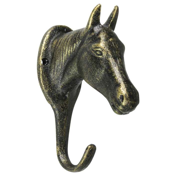 Horse Wall Hook, Cast Iron: Bronze / Cast Iron - Lone Fox
