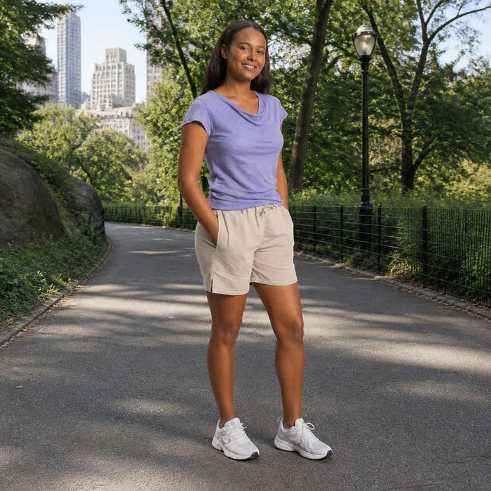 100% natural origin organic linen shorts
