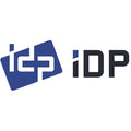 The image shows the logo of IDP 653543 SMART Wi-Fi Kit for IDP SMART Series Printers, featuring a blue square with the letters "ICP" in white, followed by the text "iDP" in black, highlighting their expertise in card printing and wireless connectivity.