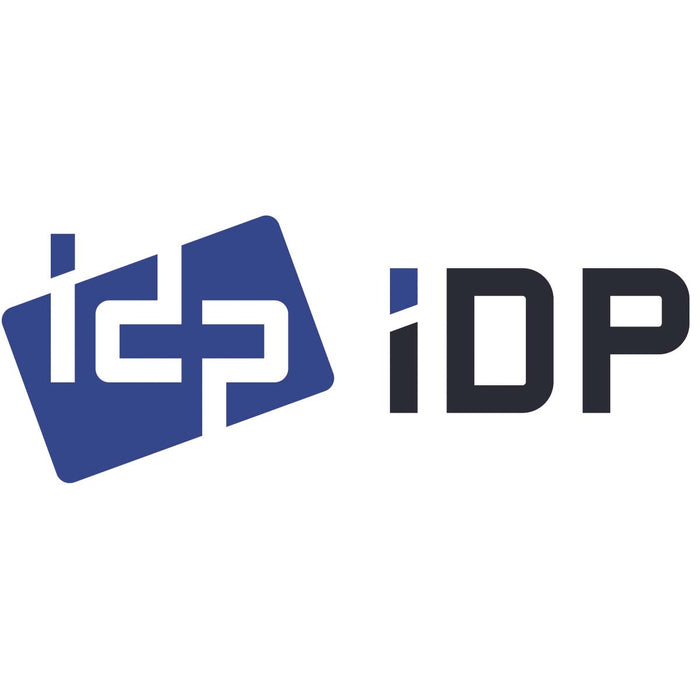 The image shows the logo of IDP 653543 SMART Wi-Fi Kit for IDP SMART Series Printers, featuring a blue square with the letters "ICP" in white, followed by the text "iDP" in black, highlighting their expertise in card printing and wireless connectivity.
