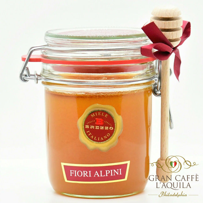 ITALIAN ALPINE FLOWERS HONEY- BREZZO 14.1oz - WITH MINI-HONEYCOMB ATTACHMENT