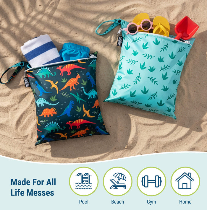 Jurassic Dinosaurs 2-Pack Wet Bag Set